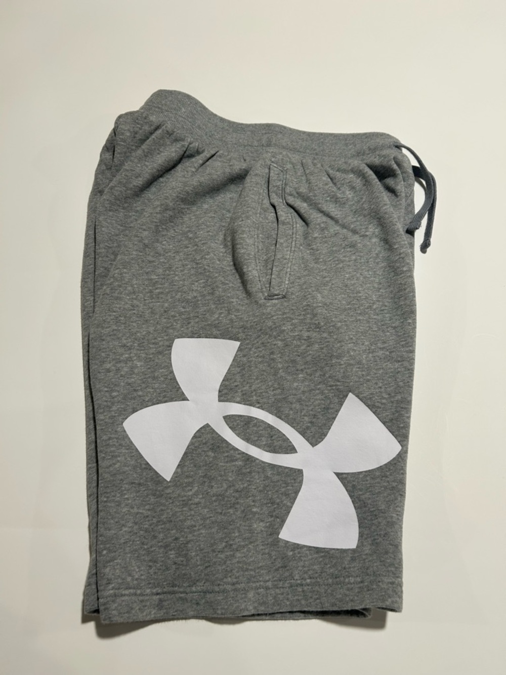Men’s Under Armour Heather Gray Logo Fleece Shorts